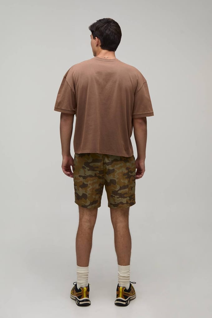 Ontspannen Camo Middellange Ripstop Short | Yellow | Size Small