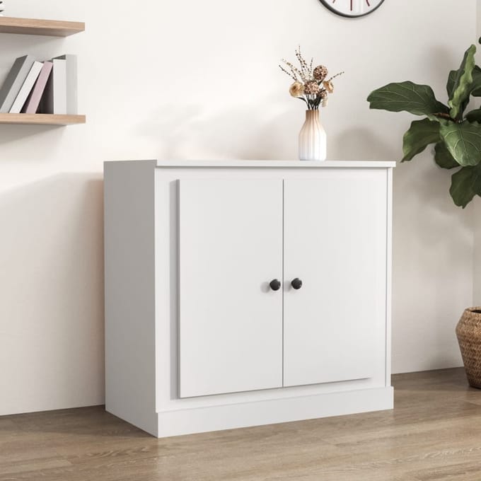 vidaXL - Dressoir - 70x35,5x67,5 - cm - bewerkt - hout - wit