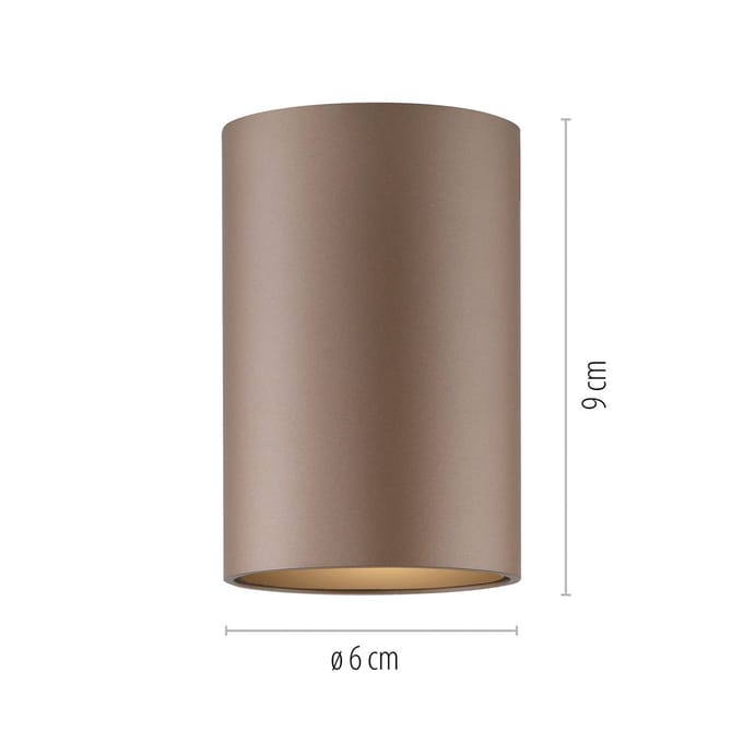 LED badkamer plafondlamp PURE Point, bronskleurig, Ø 6 cm, IP44