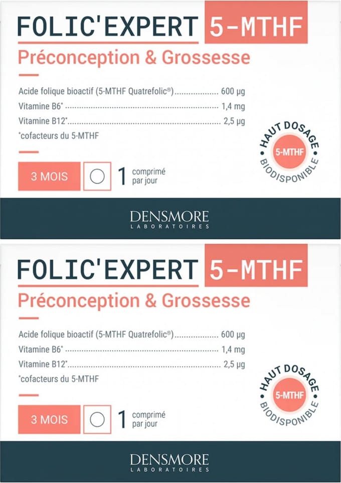 Densmore Folic'Expert 5-MTHF Preconceptie & Zwangerschap Set van 2 x 90 Tabletten