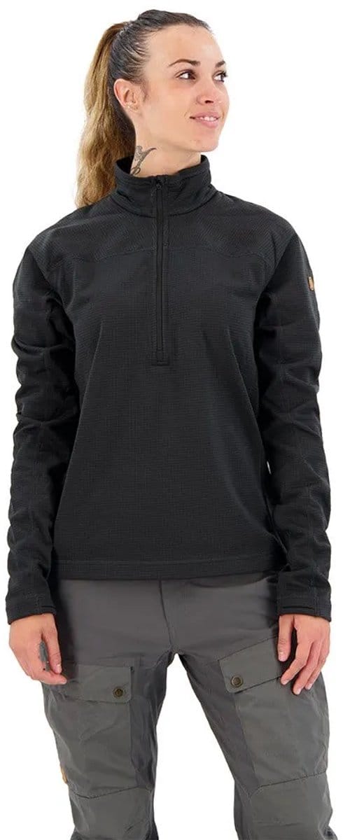 Fjällräven Abisko Lite Fleece Met Halve Rits Zwart S Vrouw
