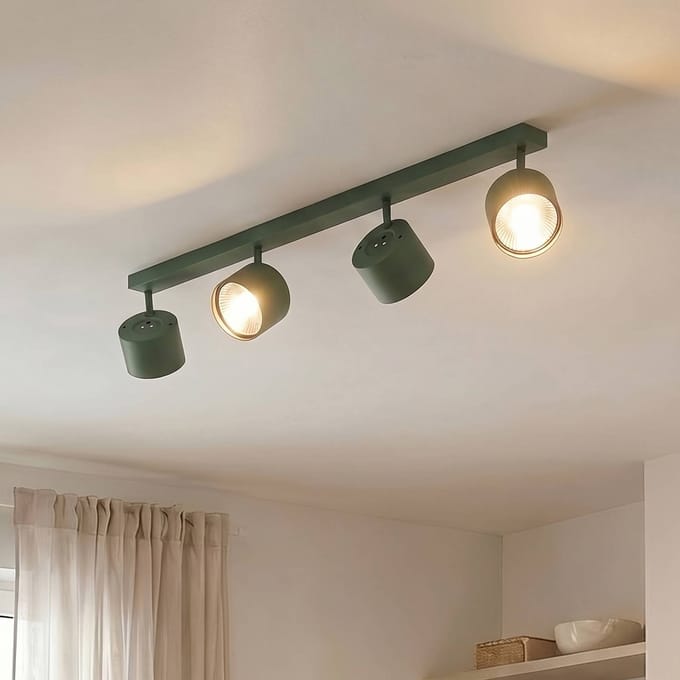 Argon Plafondspot Chloe, groen, 4-lamps, verstelbaar