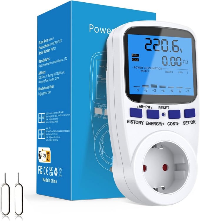 Energieverbruik Meter met Dubbel Tarief en LCD Display
