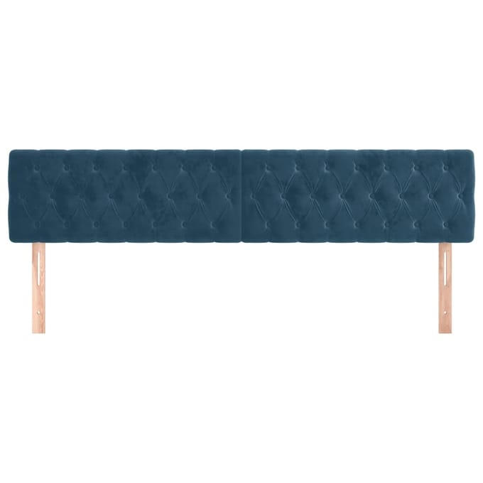 vidaXL - Hoofdborden - 200x7x78/88 - cm - fluweel - donkerblauw