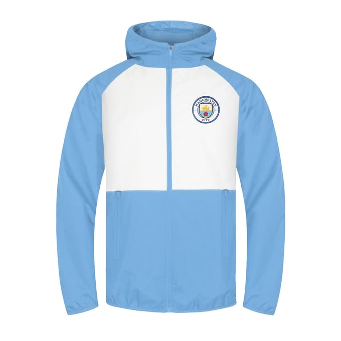 Manchester City FC Mens Crest Raglan Windbreaker S white