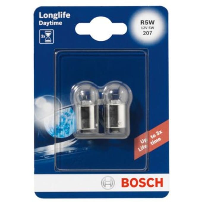 P27/7w lamp BOSCH R5W Longlife Daytime 12V/5W, 2 Stuk
