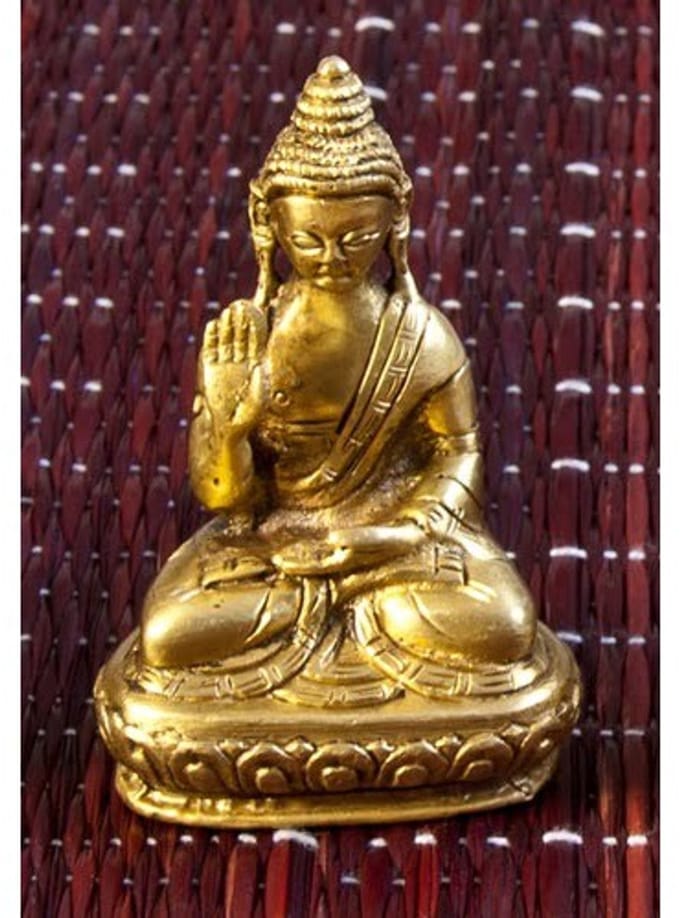 Amoghasiddhi Boeddha messing 7,5 cm