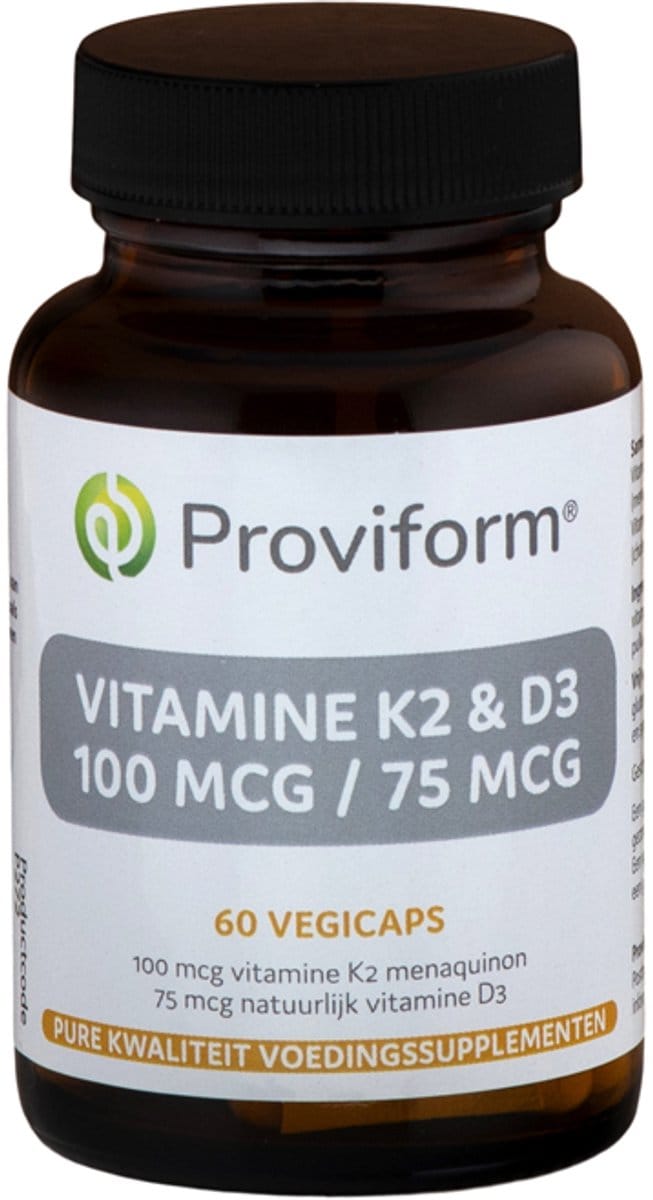 Proviform Vitamine K2 100mcg & D3 75mcg 60 Vegetarische capsules