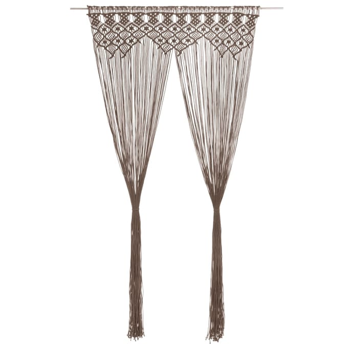 vidaXL - Gordijn - macramé - 140x240 - cm - katoen - taupe