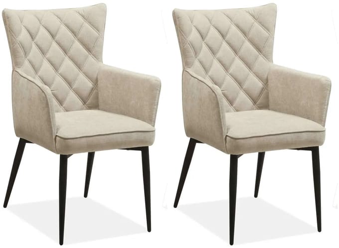 MX Sofa - Eetkamerstoel Fleur - Toffee (set van 2 stoelen)