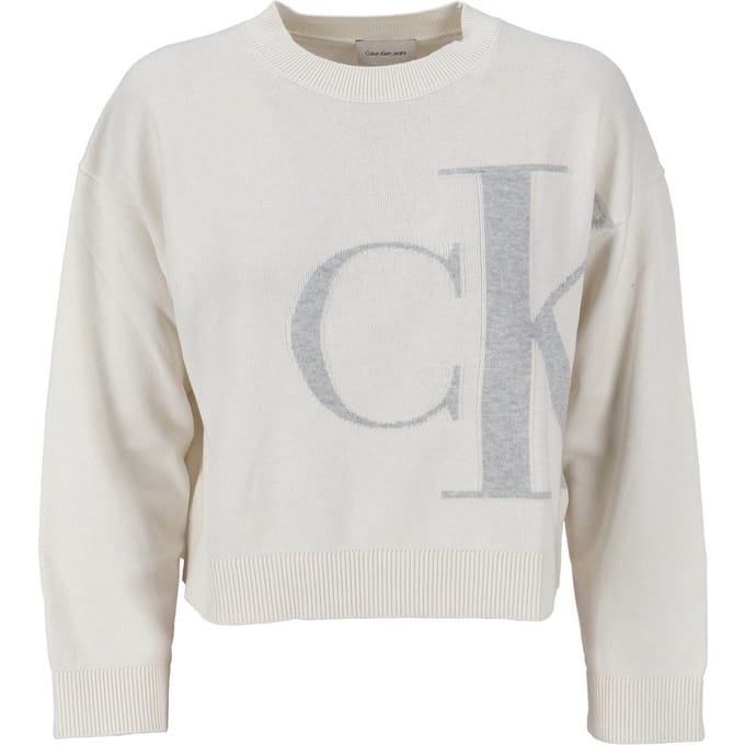 Calvin Klein Long Sleeve Monogram Sweater Tofu Taglia: M | Maglioni a maglia Outlet | Donna