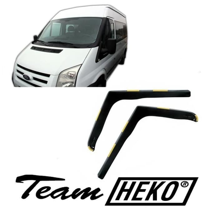 Luchtdeflectoren - J&;J AUTOMOTIVE - Ford Transit 2006-2013 - Gerookt - Versterkt Acryl - Eenvoudige Installatie