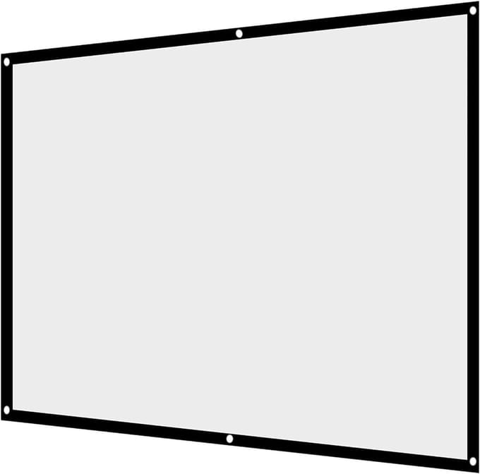 Draagbaar Projectiescherm - Opvouwbaar Scherm Gordijn - Thuisbioscoop Buiten - Kreukvrij Polyester - 100 Inch - Wit