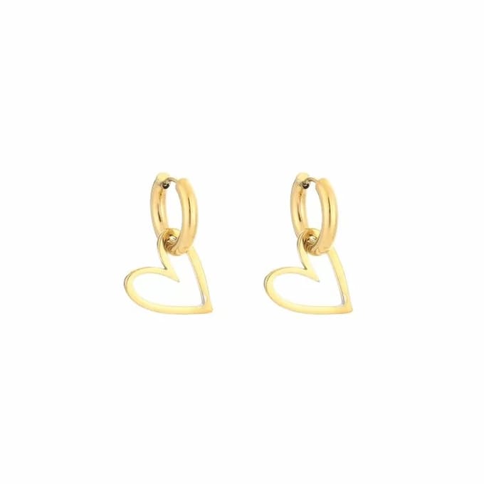 Bijoutheek Oorhangers Open Hart Goud