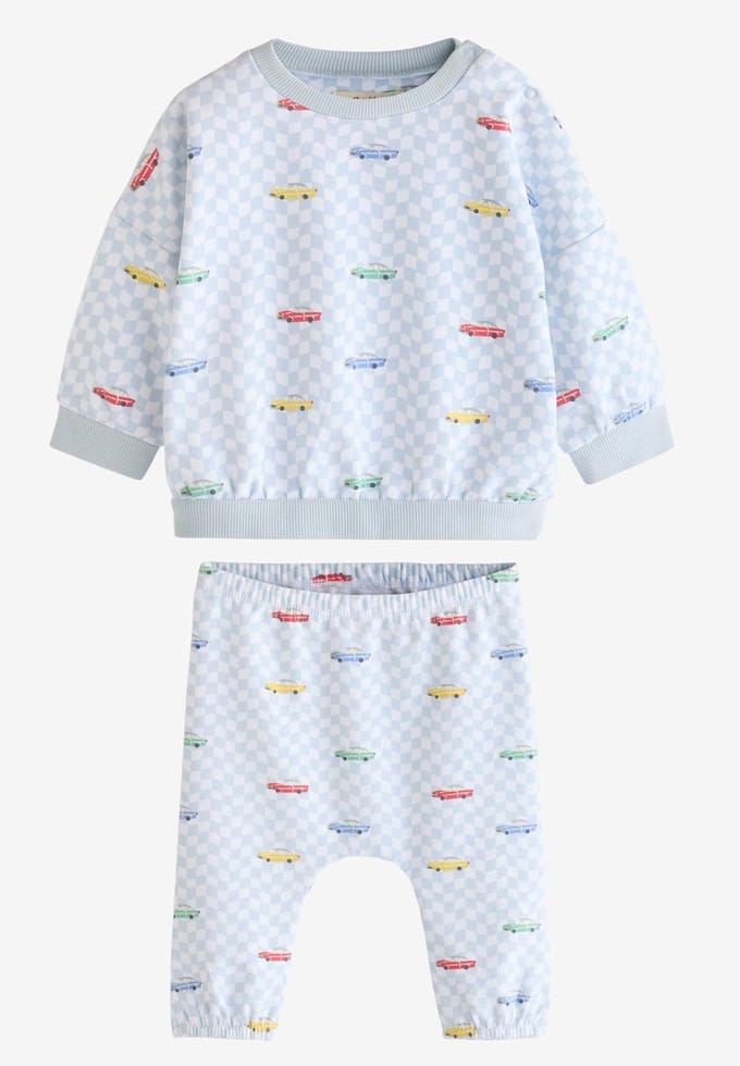 Next - Jongens - Cath Kidston set van babysweatshirt en joggingbroek - Blauw