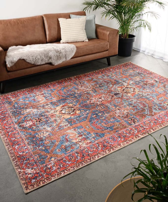 Vintage vloerkleed - Fade Opulence rood 230x330