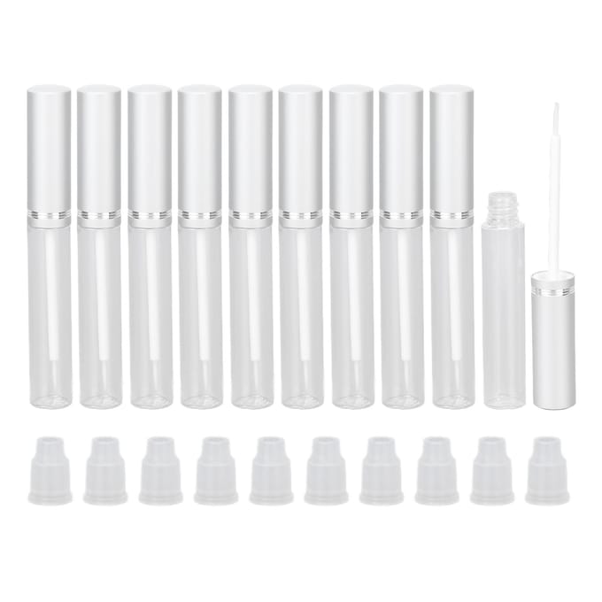 Lot de 10 tubes de mascara de 5 ml, souples, faciles à utiliser, design compact, à monter soi-même, avec tuyau d'air pour mascara white