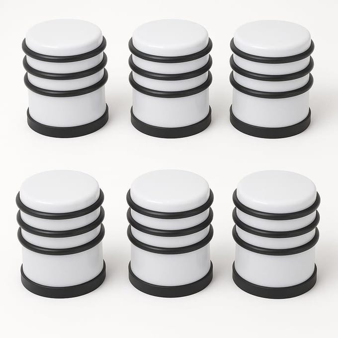 Deurstoppers Set - Deurblokken Metaal - Deuren Vrij Houden - Zware Robuuste Kwaliteit - 6 Stuks - Wit
