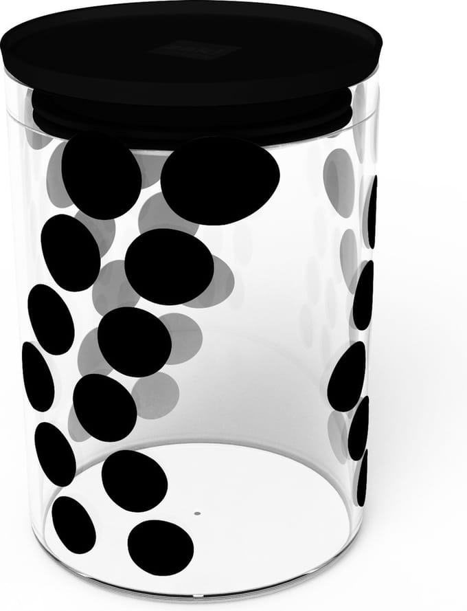 Zak!Designs - Dot Dot Voorraadpot 900 ml - Glas - Zwart