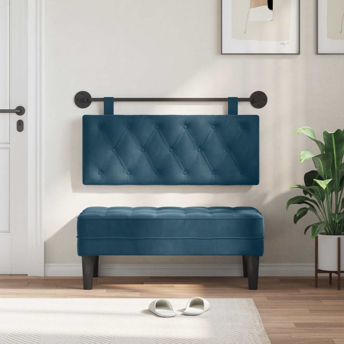vidaXL - Hangend - hoofdbord - Blauw - Fluweel
