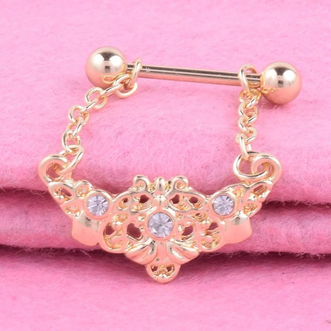 Chirurgisch Stalen Lichaams Piercing Sieraden Tepelpiercing voor Vrouwen Meisjes beige