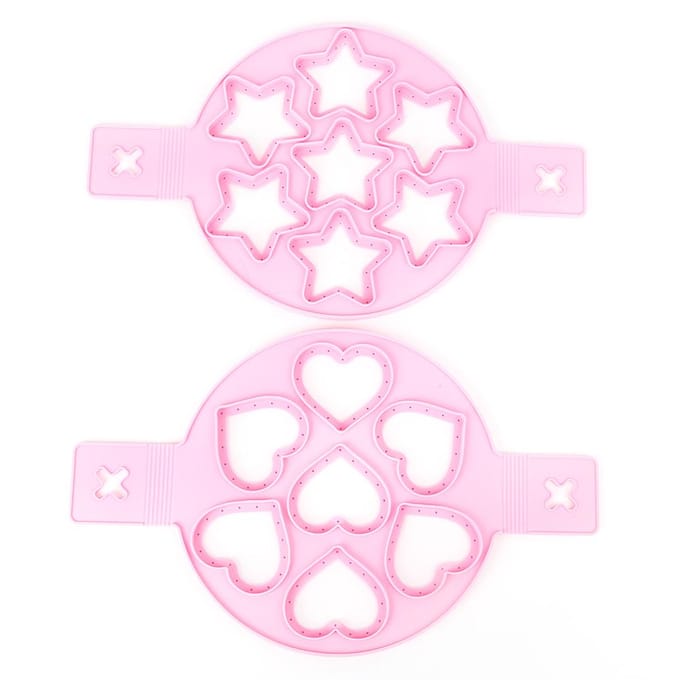 2 stuks siliconen eierringen pannenkoekenmaker anti-aanbak eierkoker pan flipvorm doe-het-zelf keukenaccessoires pink