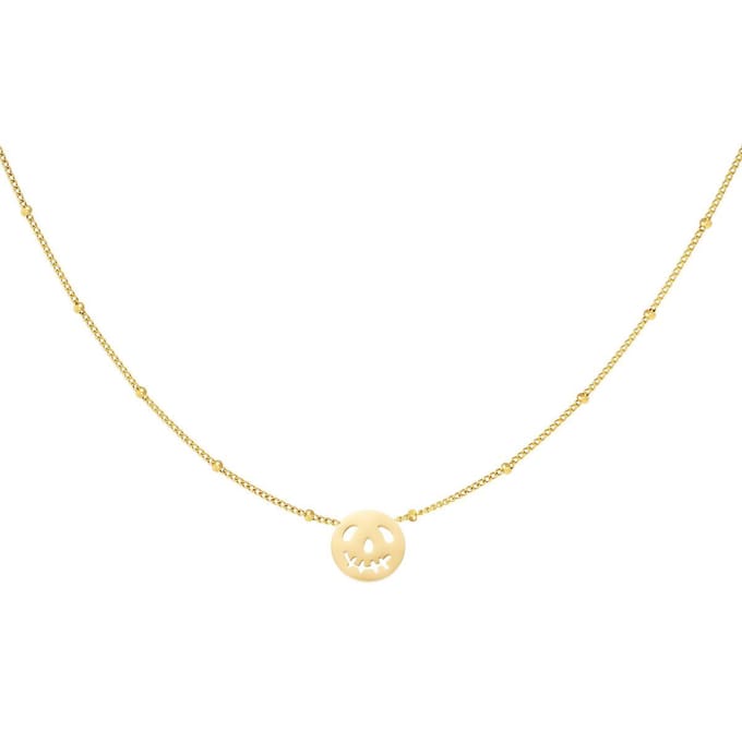 Ketting ronde pompoen - RVS - Goud - verstelbaar