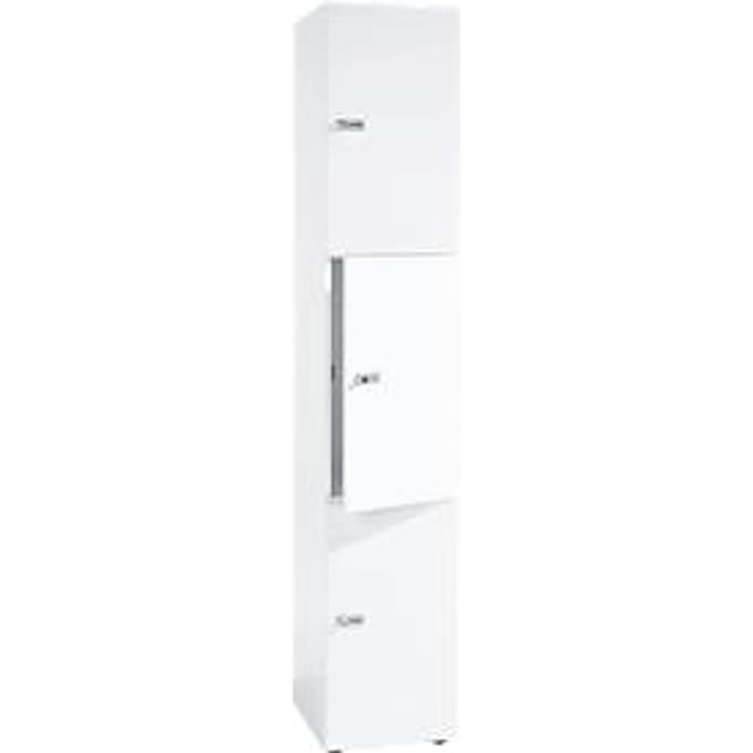 Topas Line lockerkast, 6 dossierhoogtes, 3 vakken, cilinderslot, B 400 x D 420 x H 2156 mm, wit/wit