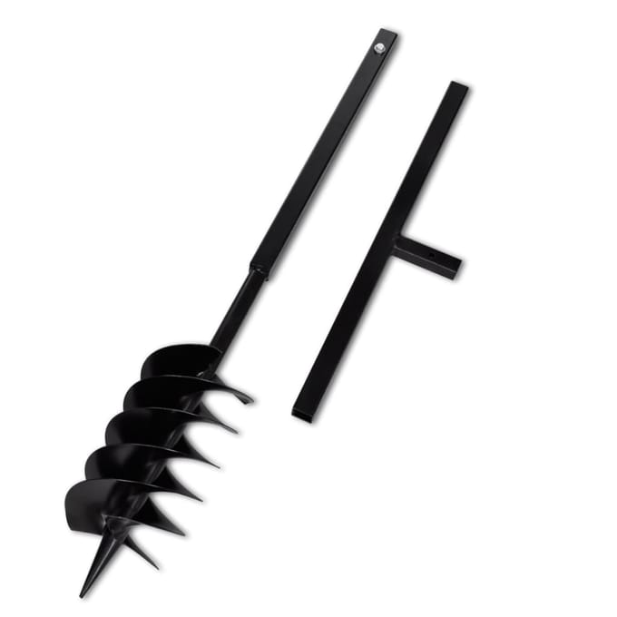 vidaXL - Grondboor - met - handvat - en - schroefkop - 150 - mm - (zwart)