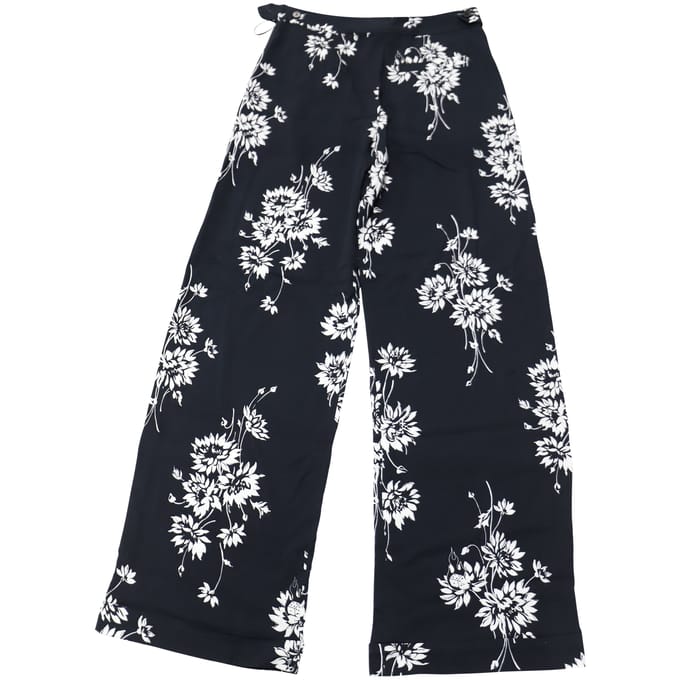McQ by Alexander McQueen wijde broek met bloemenprint in zwart polyester