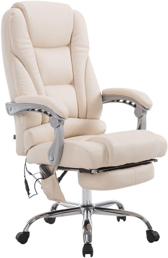 CLP Pacific V2 Bureaustoel - Massagefunctie - Kunstleder creme