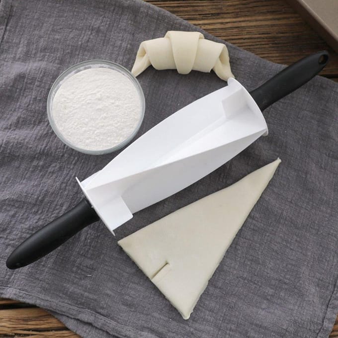 1 STK Croissant Deegroller Anti-aanbak Cake Deegroller DIY Bakgereedschap white