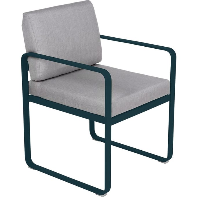 Fermob BELLEVIE fauteuil voor de eethoek - 21 acapulcoblauw - 79 Flanelgrijs