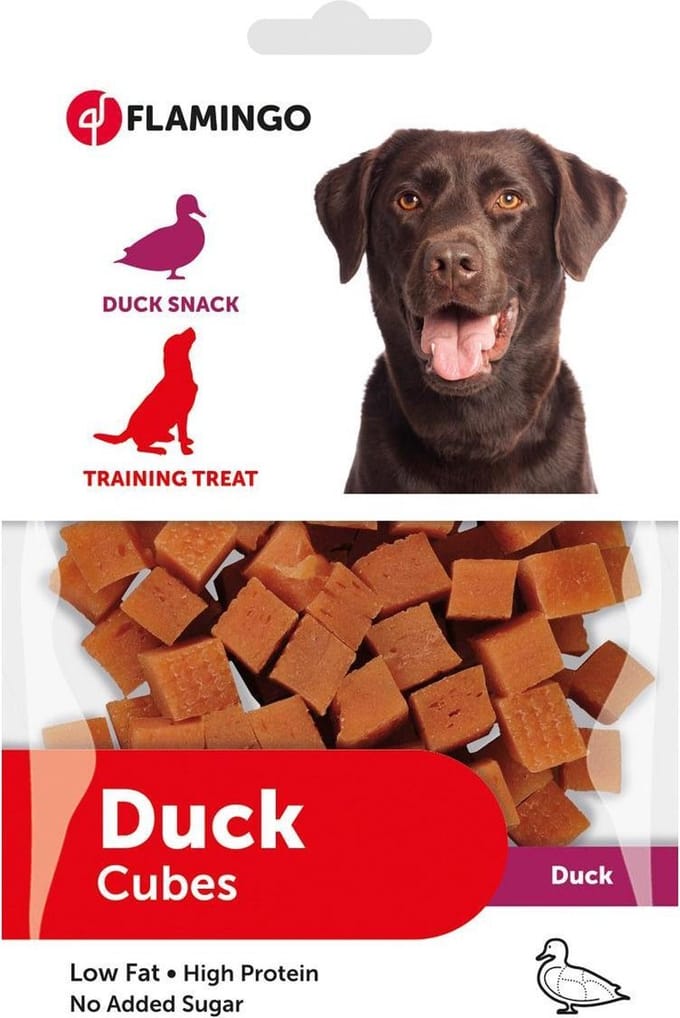 Flamingo Hondensnack Duck Cubes 85 gr - 85 gr