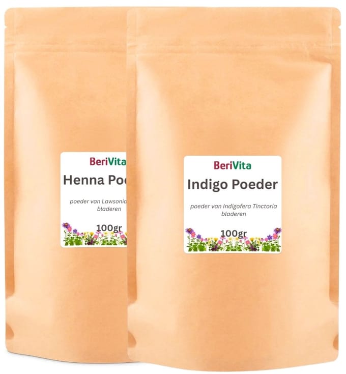 Henna en Indigo Poeder Set 2x100gr - Voordeelset