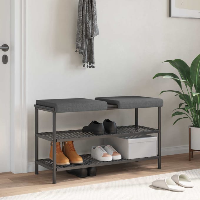 vidaXL - Bankkussen - 2 - st - Stof - Donkergrijs - Diepte - 35 - cm