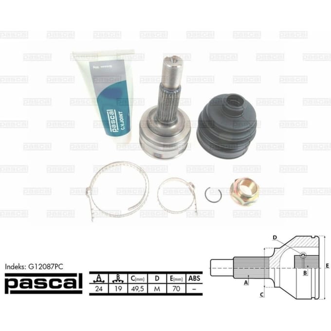 Homokineet reparatie set, aandrijfas PASCAL G12087PC