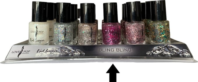 Lovely Pop Cosmetics - Nagellak - Transparant met lila en fel roze gekleurde glitters - Nummer 25