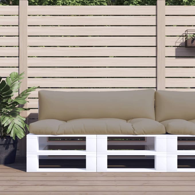 vidaXL - Palletkussens - 2 - st - stof - taupe