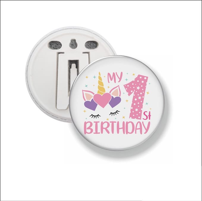 Button Met Clip 58 MM - My 1st Birthday