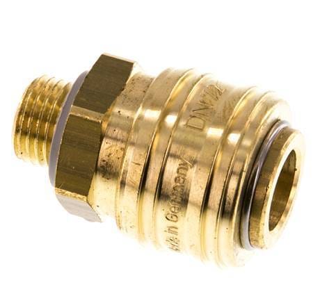 Messing DN 7.2 (Euro) Luchtkoppeling Snelkoppeling G 1/4 inch Buitendraad Double Shut-Off