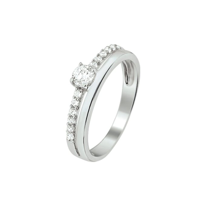 Zilver Gerhodineerde Ring zirkonia 1325195 14.00 mm (44)