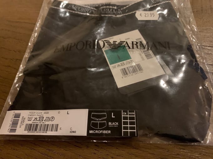 Emporio Armani Cheeky Pants Zwart maat L