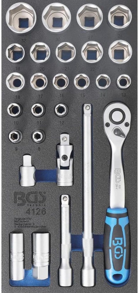 Gereedschapmodule Dopsleutelset 27-dlg - 1/2" Zeskant Pro Torque