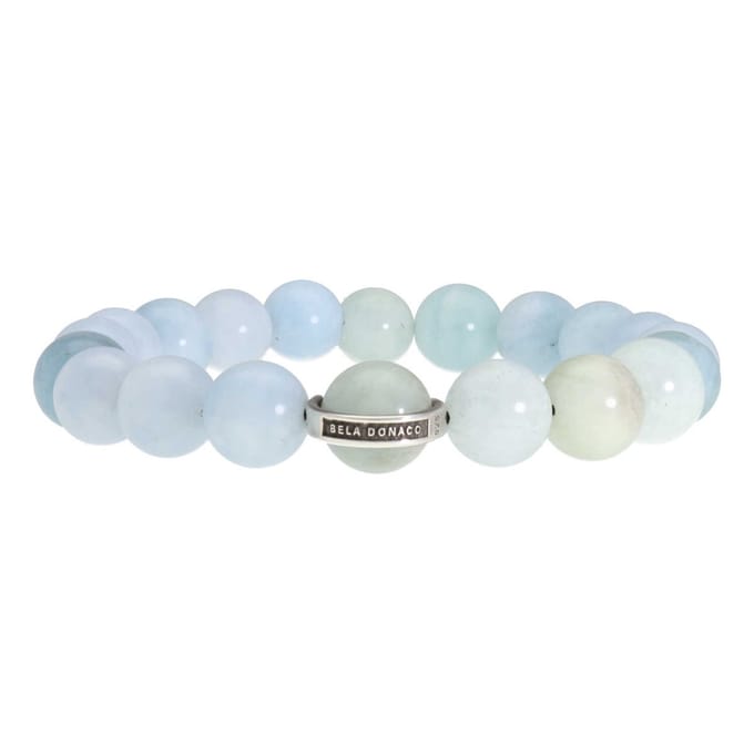 Bela Donaco Armband Luxury B10 - Aquamarijn - Sterling Zilver