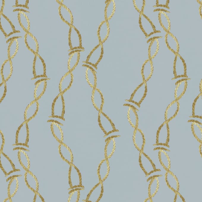 Behang Cord Chain Dance blauw