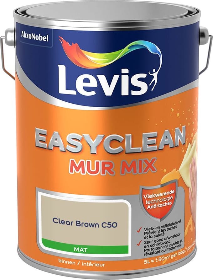Levis - Easyclean Mur Mat Mix - Clear Brown C50 - Mengverf - 5 L