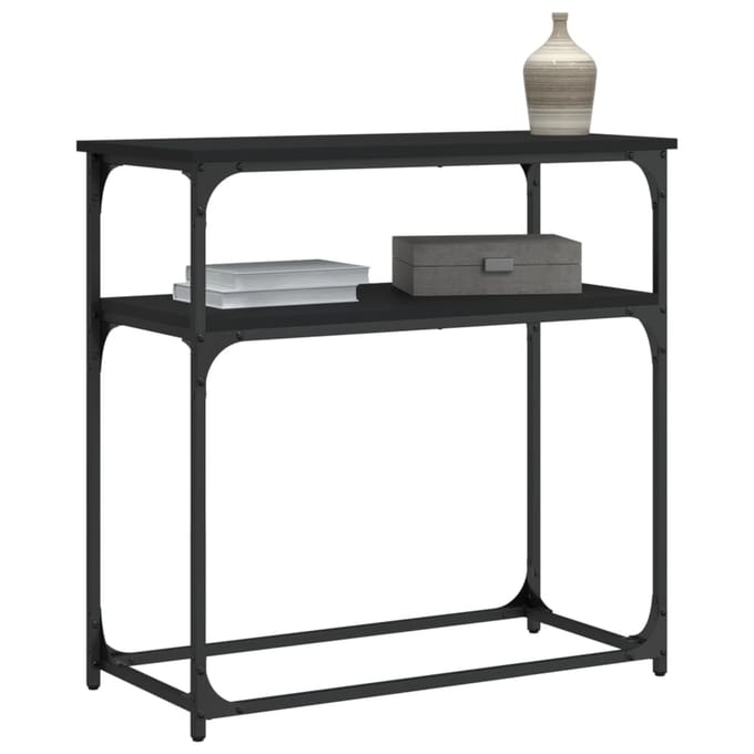 vidaXL - Wandtafel - 75x35,5x75 - cm - bewerkt - hout - zwart