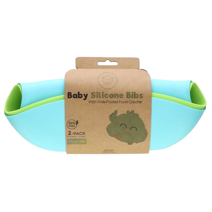 KeaBabies, Biscuits en Silicone pour Bébé, Cloud Nine, Nouveau-né - 4 Ans, Lot de 2 white