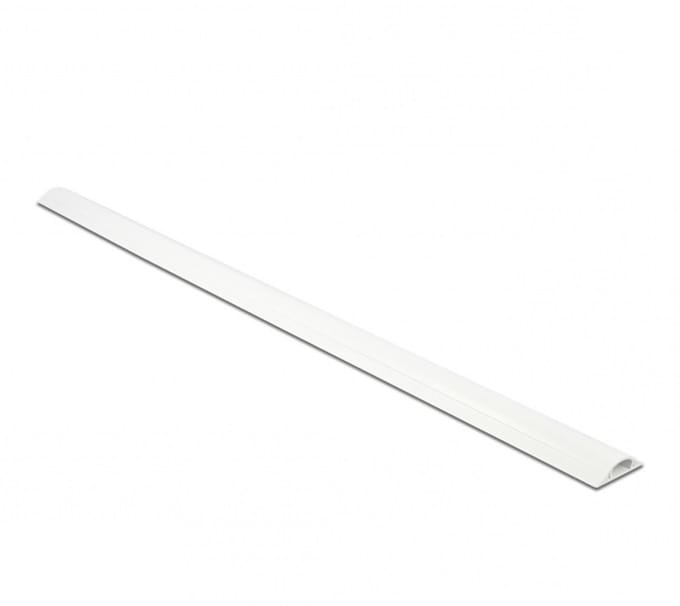 Kunststof kabelgoot half-rond met zelfklevende plakstrip - 100 x 3 cm / wit